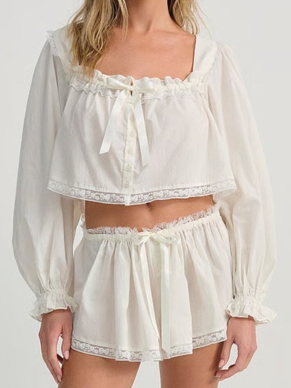 FOR LOVE & LEMONS Venetia Sleep Short | Antique Ivory | (S) | NWT